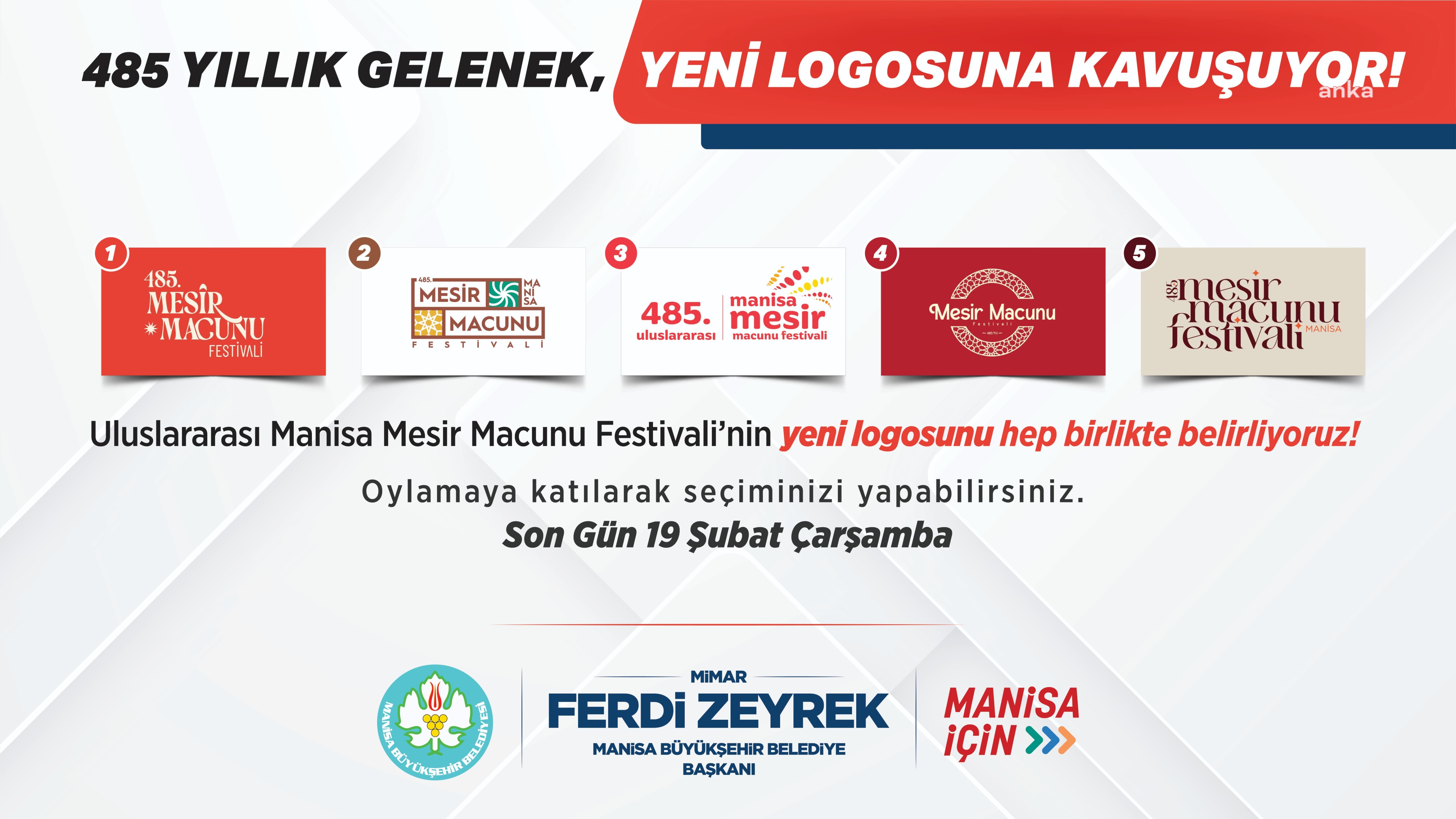 Uluslararası Manisa Mesir Macunu Festivali’nin yeni logosu vatandaşların oylarıyla belirlenecek