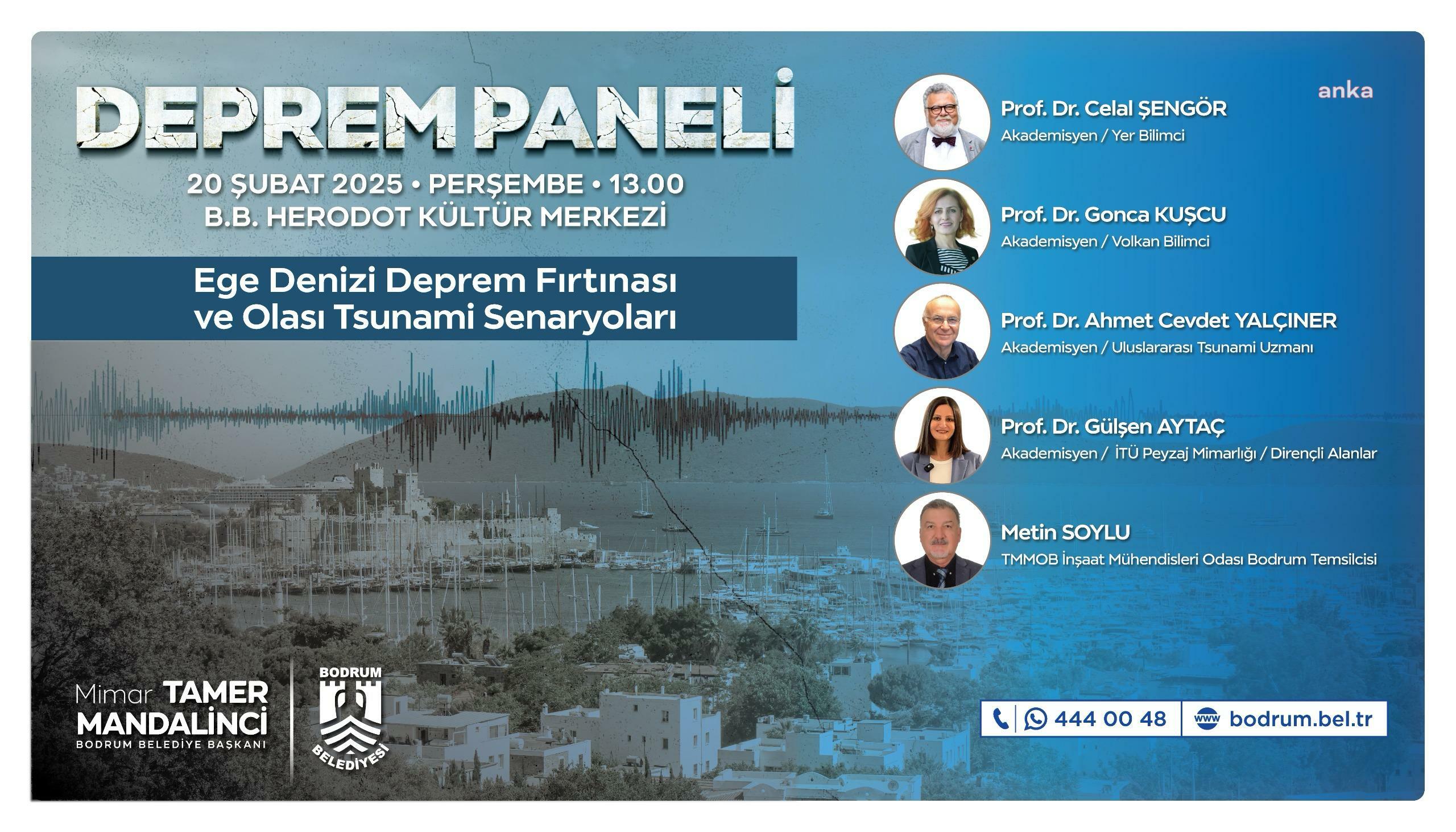 Bodrum Belediyesi'nden "Ege Denizi Deprem Fırtınası ve Olası Tsunami Senaryoları" paneli