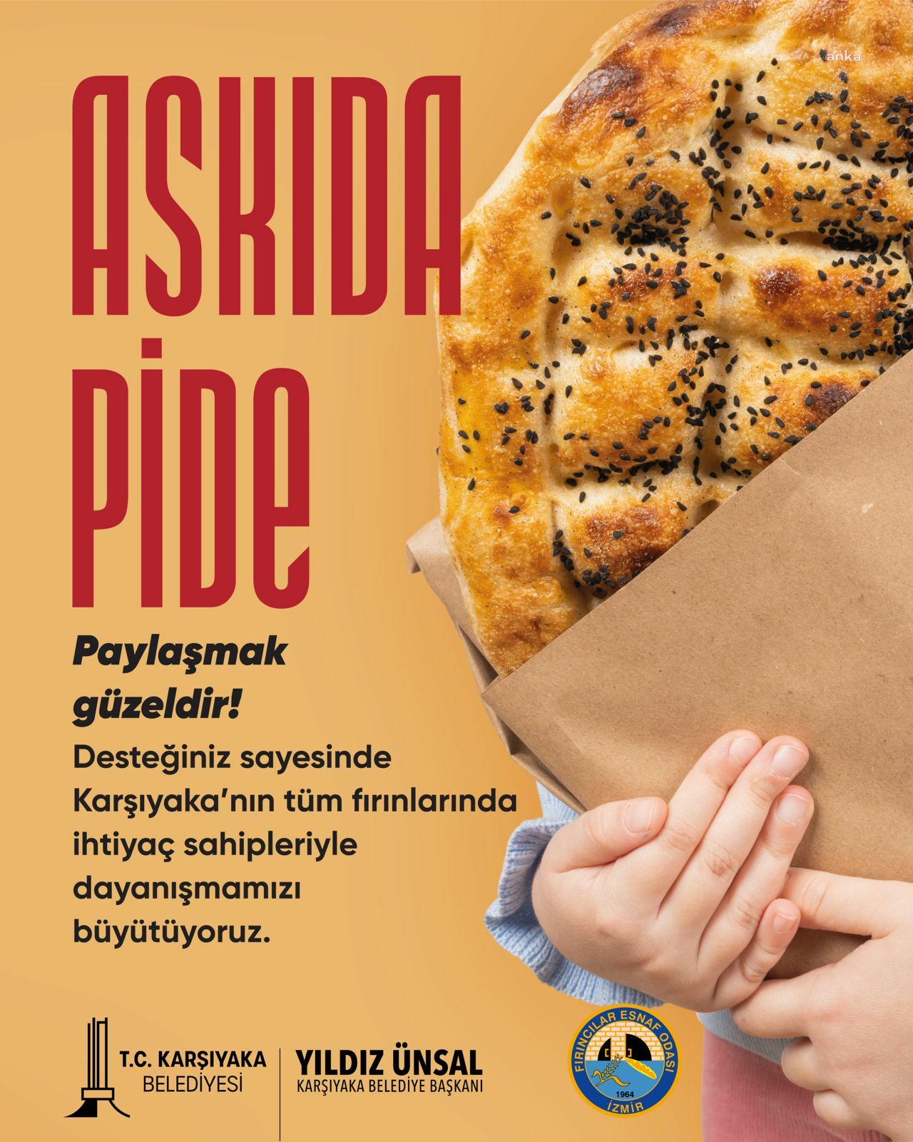 Karşıyaka’da ‘Askıda Pide’ dayanışması... Belediye Başkanı Ünsal: "İhtiyaç sahibi vatandaşlarımızı yalnız bırakmayalım"