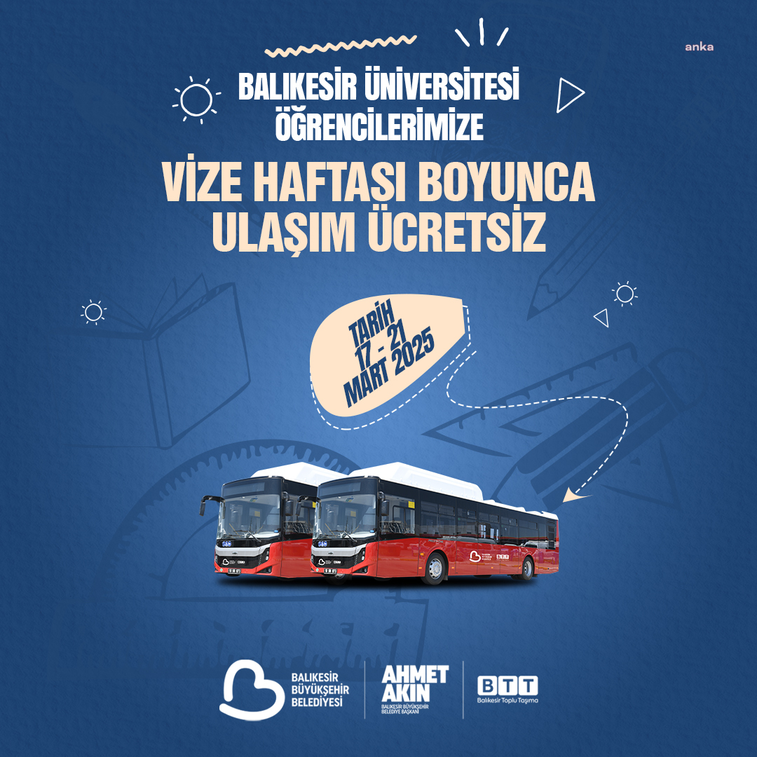 Balıkesir Büyükşehir Belediyesi, üniversitelilerin sınav haftasında ulaşımı ücretsiz yapıyor
