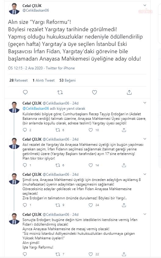 "İRFAN FİDAN’IN AYM ÜYESİ OLMASI İÇİN YARGITAY’DAKİ SEÇİM ERTELENDİ" İDDİASI
