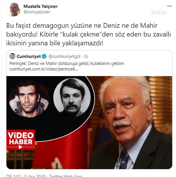 DENİZ VE MAHİR’İN ARKADAŞINDAN PERİNÇEK’E YANIT: ZAVALLI İKİSİNİN YANINA BİLE YAKLAŞAMAZDI
