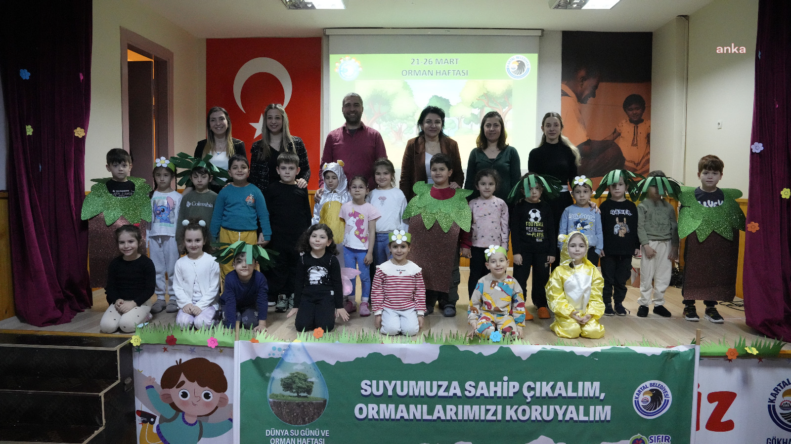 Kartal'da kreş öğrencileri için Dünya Su Günü ve Orman Haftası etkinliği düzenlendi