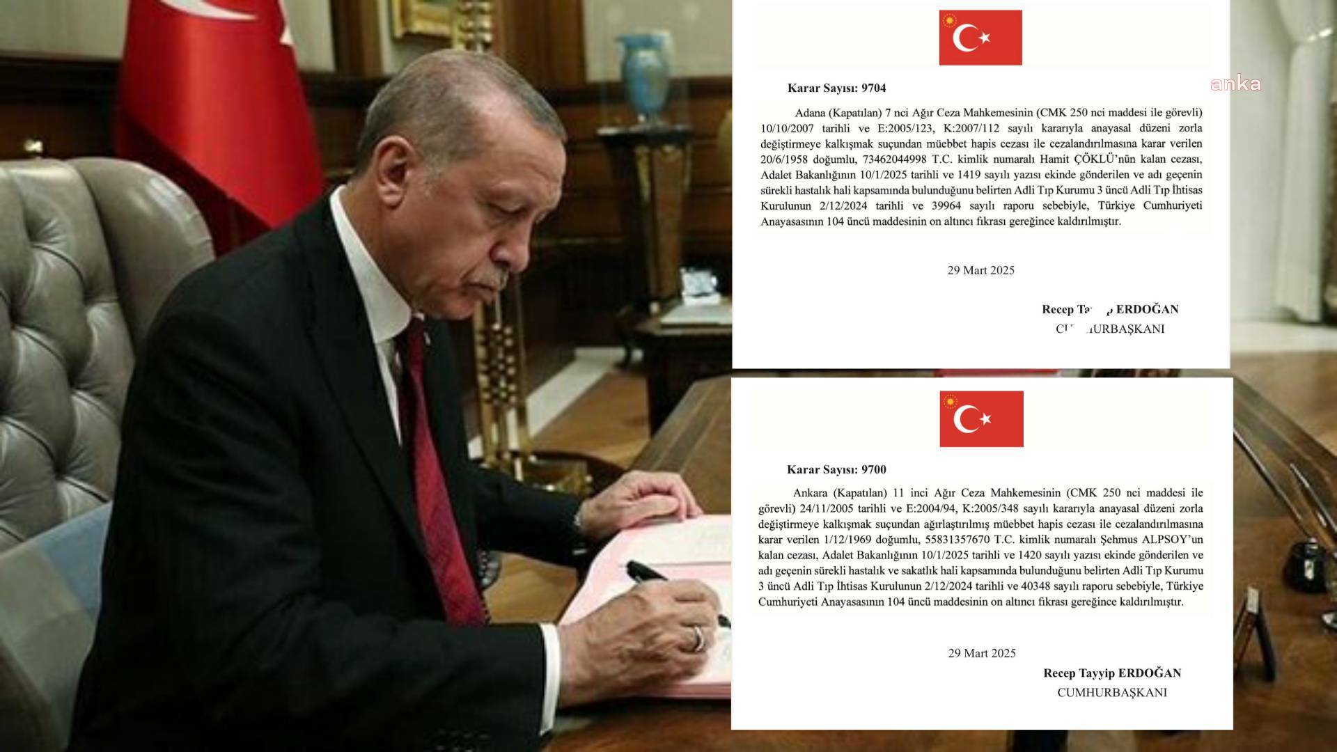 Cumhurbaşkanı Erdoğan’ın 2 Hizbullah hükümlüsünün cezasını affetmesine siyasilerden tepki