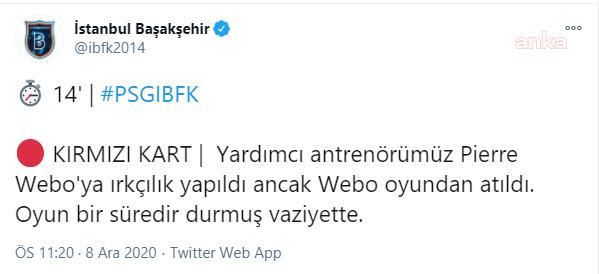 PARİS SAİNT GERMAİN-BAŞAKŞEHİR MAÇI, 'IRKÇILIK' İDDİASIYLA DURDU