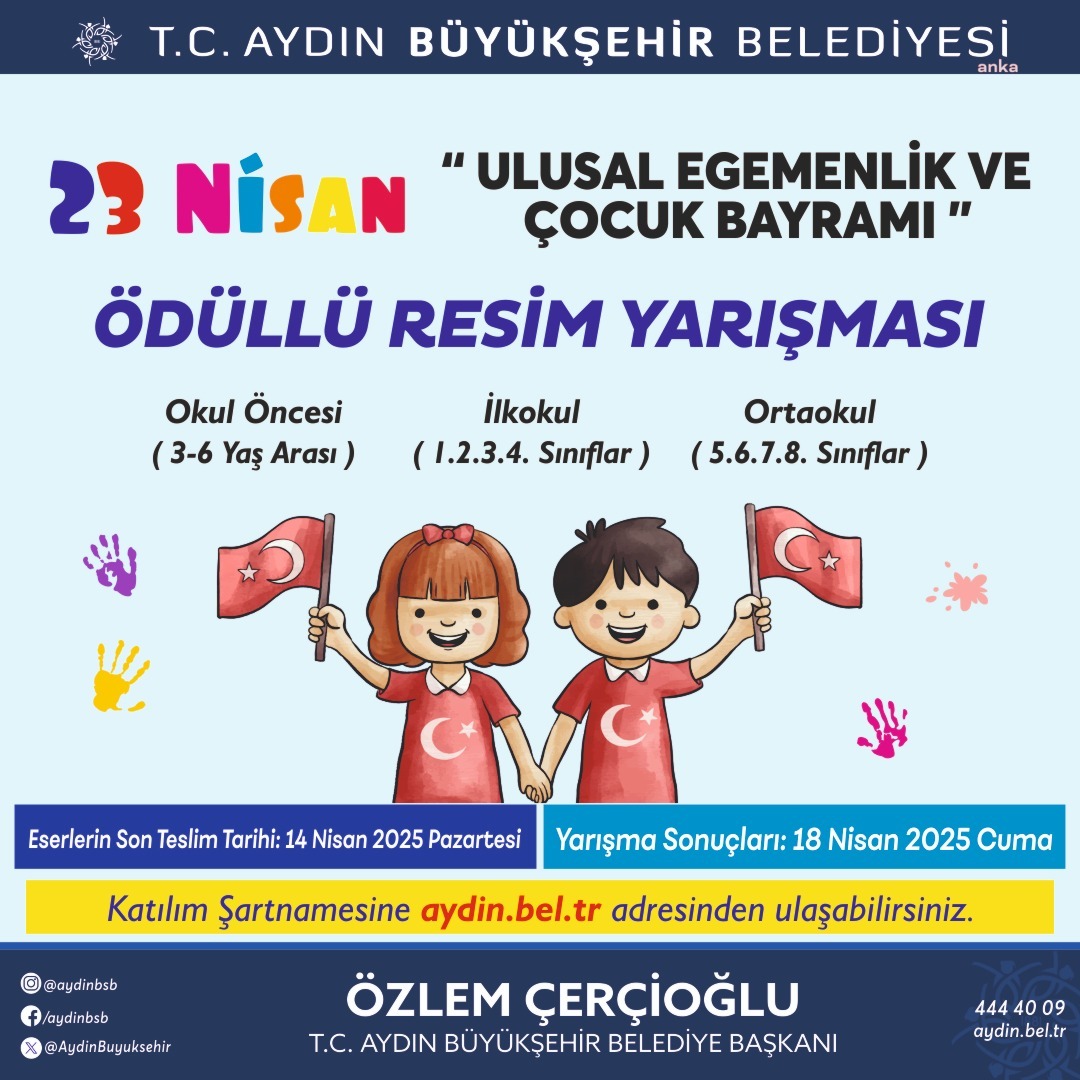 Aydın Büyükşehir Belediyesi'nden 23 Nisan temalı ödüllü resim yarışması