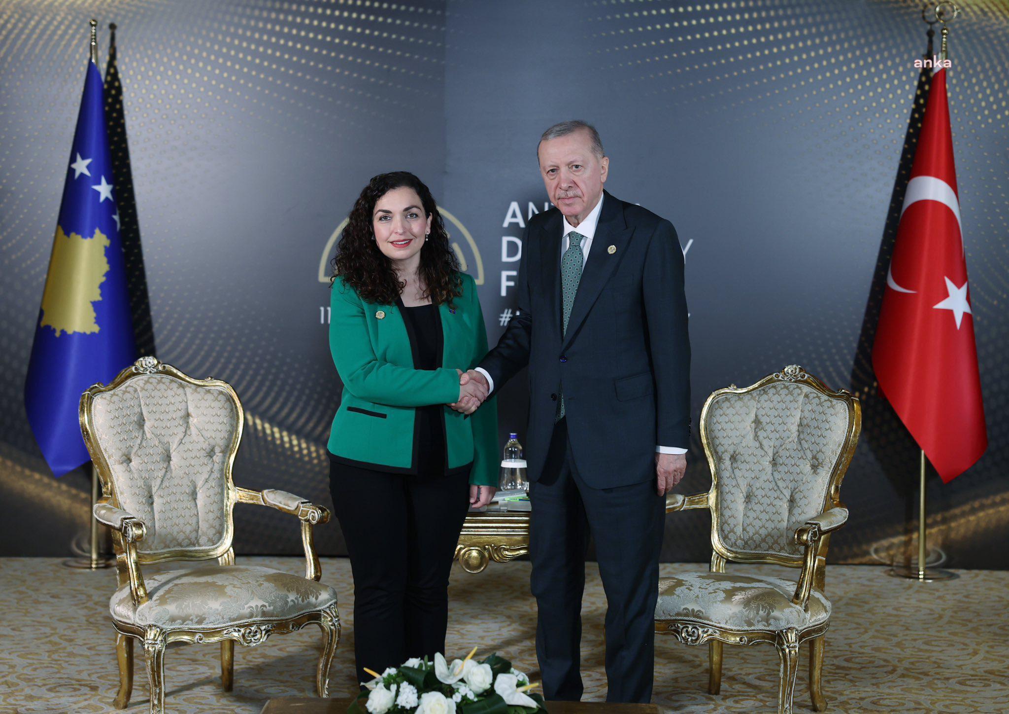 Cumhurbaşkanı Erdoğan,  Kosova Cumhurbaşkanı Vjosa Osmani-Sadriui ile görüştü