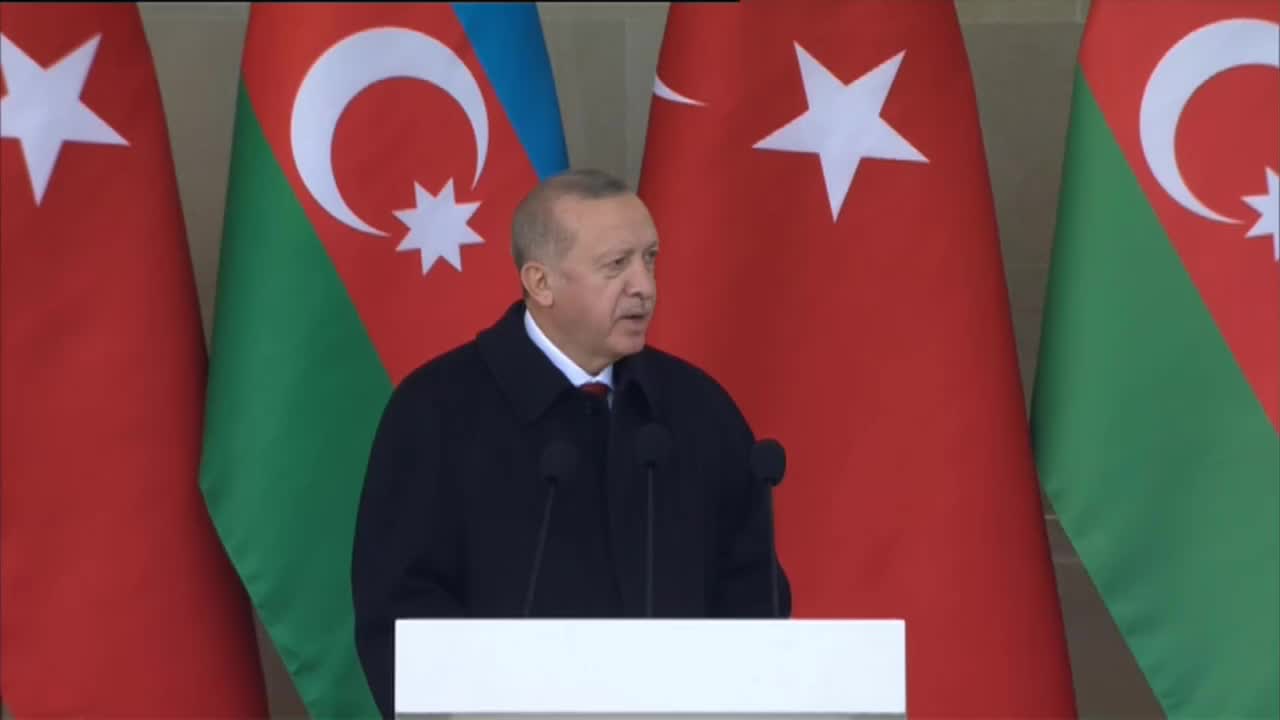 ERDOĞAN: TÜRKİYE VE AZERBAYCAN SIRT SIRTA VERDİKÇE BAŞARIDAN BAŞARIYA KOŞMAYA DEVAM EDECEKTİR