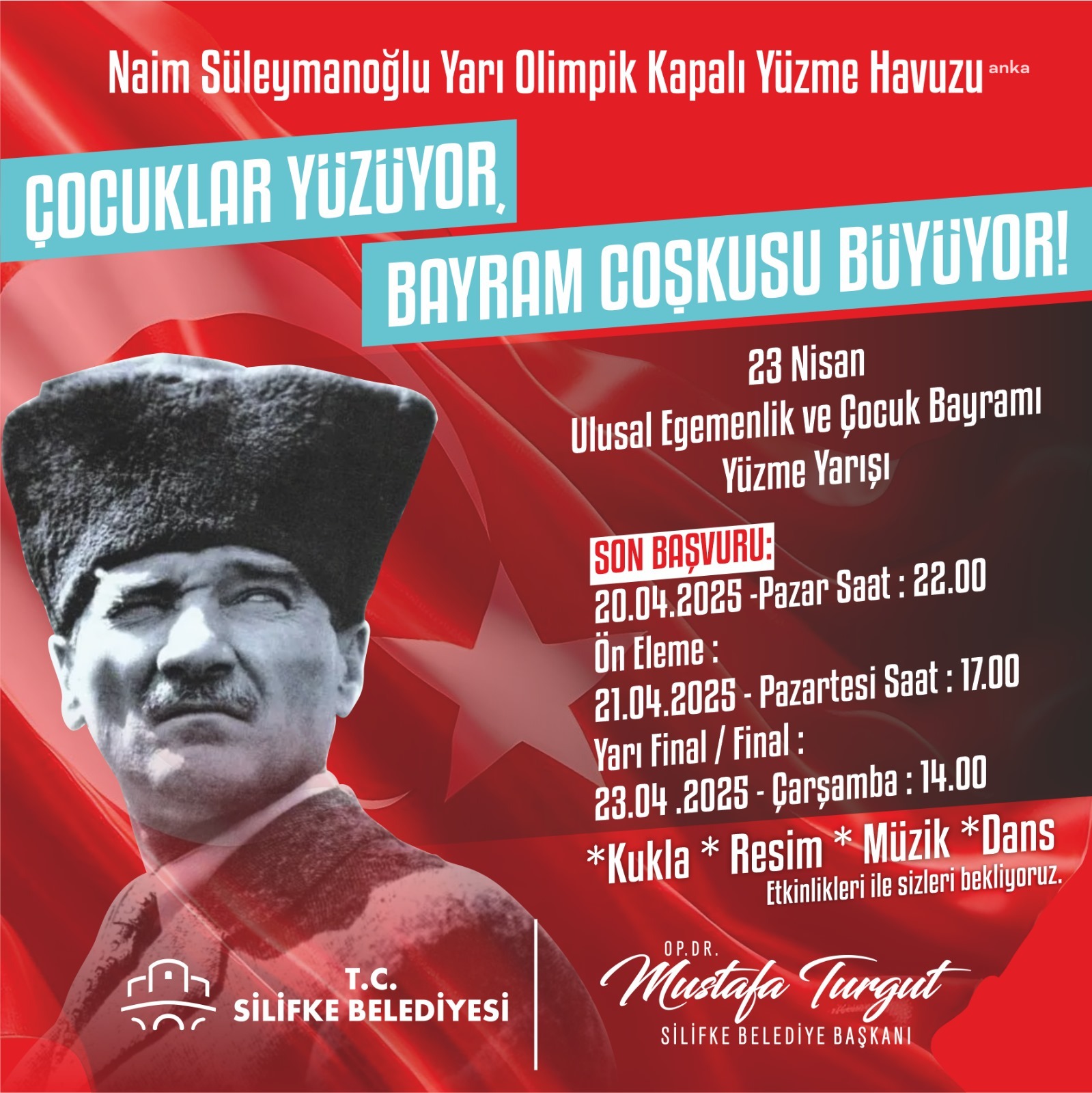 Silifke'de 23 Nisan'da çocuklar yüzecek, bayram coşkusu büyüyecek