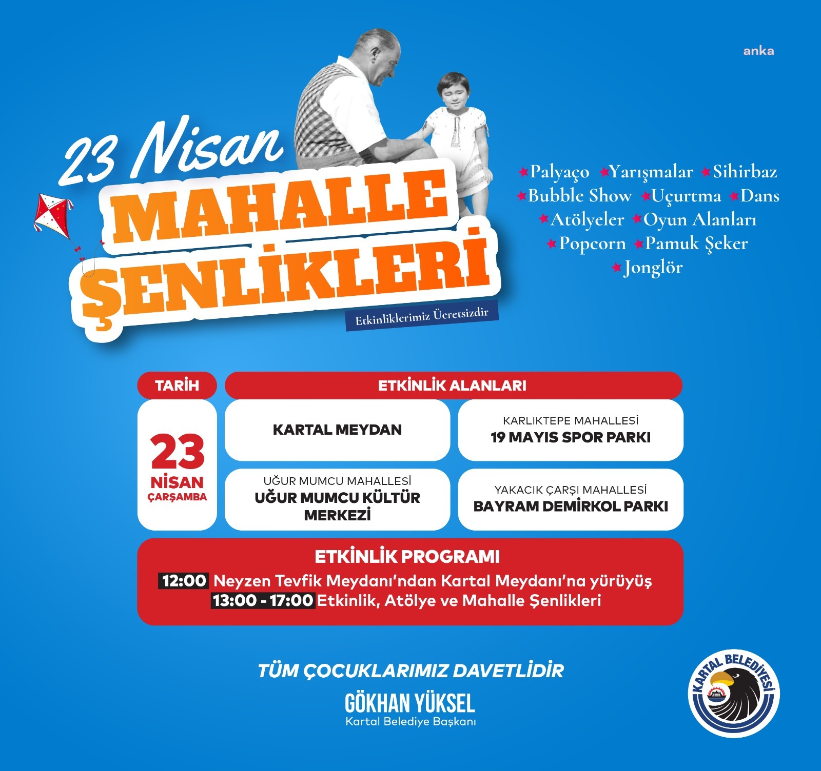 Kartal Belediyesi, 23 Nisan dolayısıyla etkinlik programı hazırladı