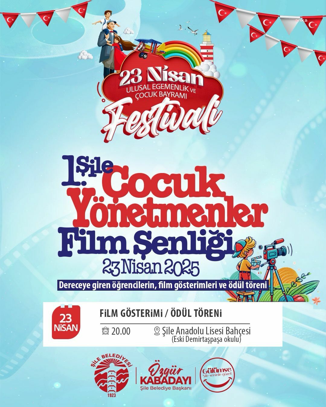 Şile Çocuk Yönetmenler Film Şenliği, Ulusal Egemenlik ve Çocuk Bayramı coşkusuyla sona eriyor