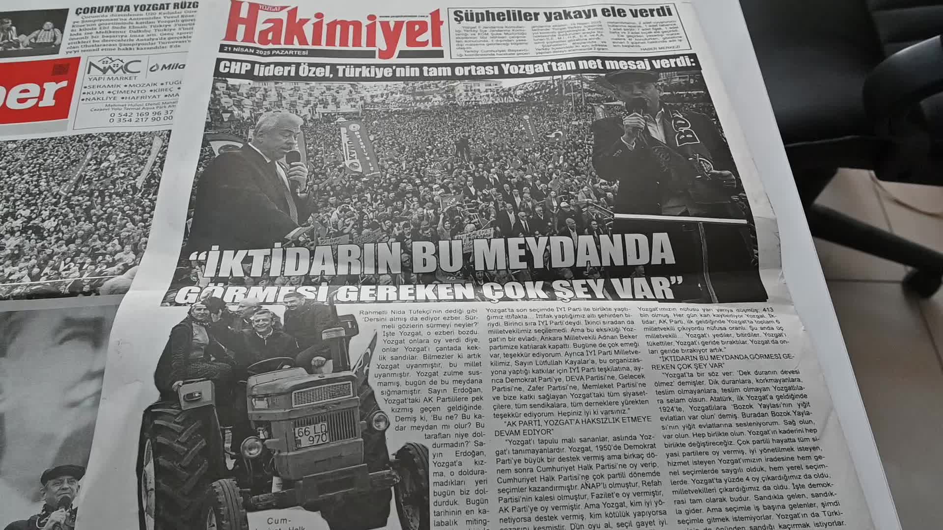 CHP’nin Yozgat'ta düzenlediği "Millet İradesine Sahip Çıkıyor" mitinginin yankıları sürüyor