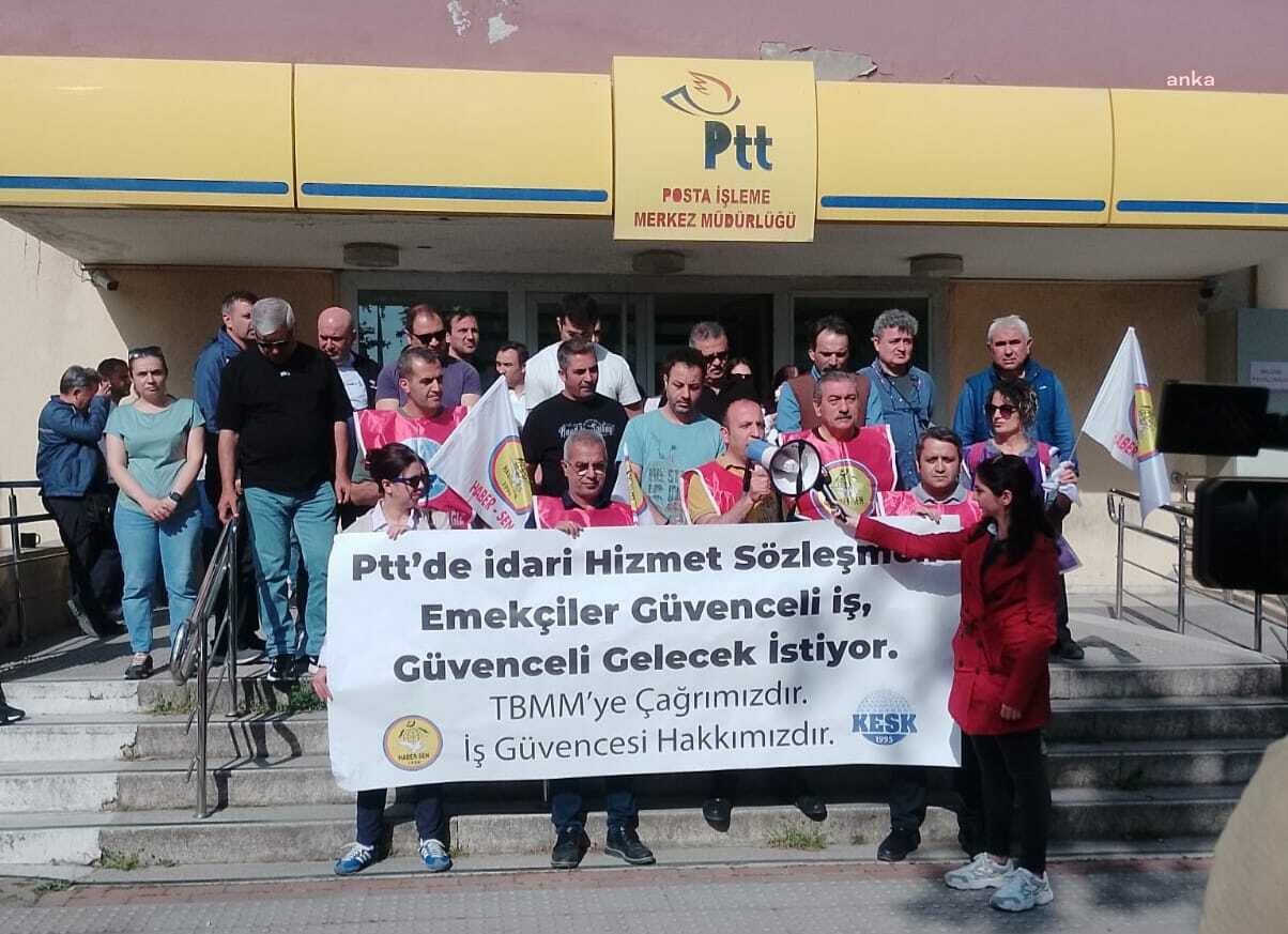 HABER-SEN İzmir Şubesinden İHS'li PTT çalışanlarının sorunlarıyla ilgili basın açıklaması