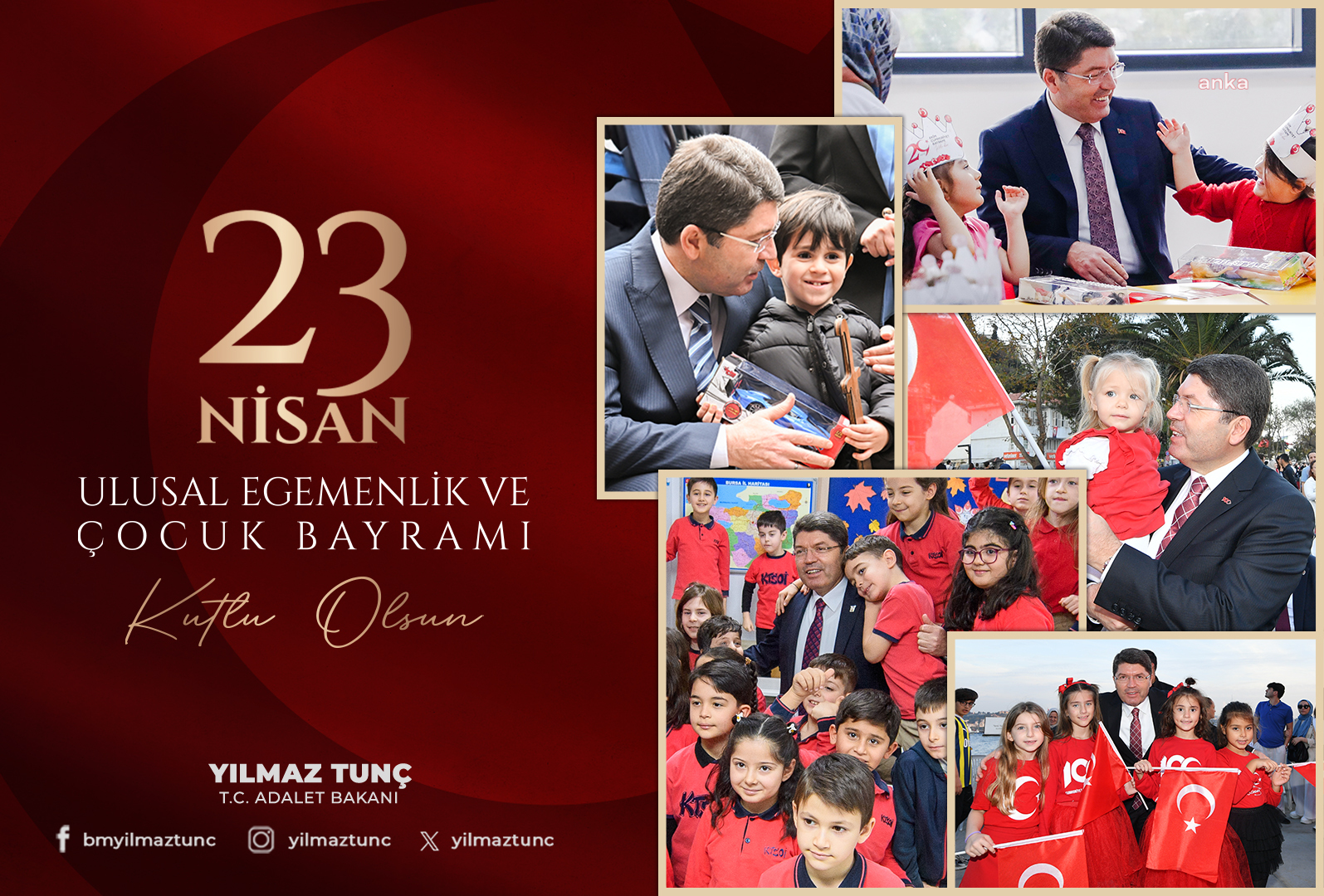 Yılmaz Tunç'tan 23 Nisan Ulusal Egemenlik ve Çocuk Bayram mesajı