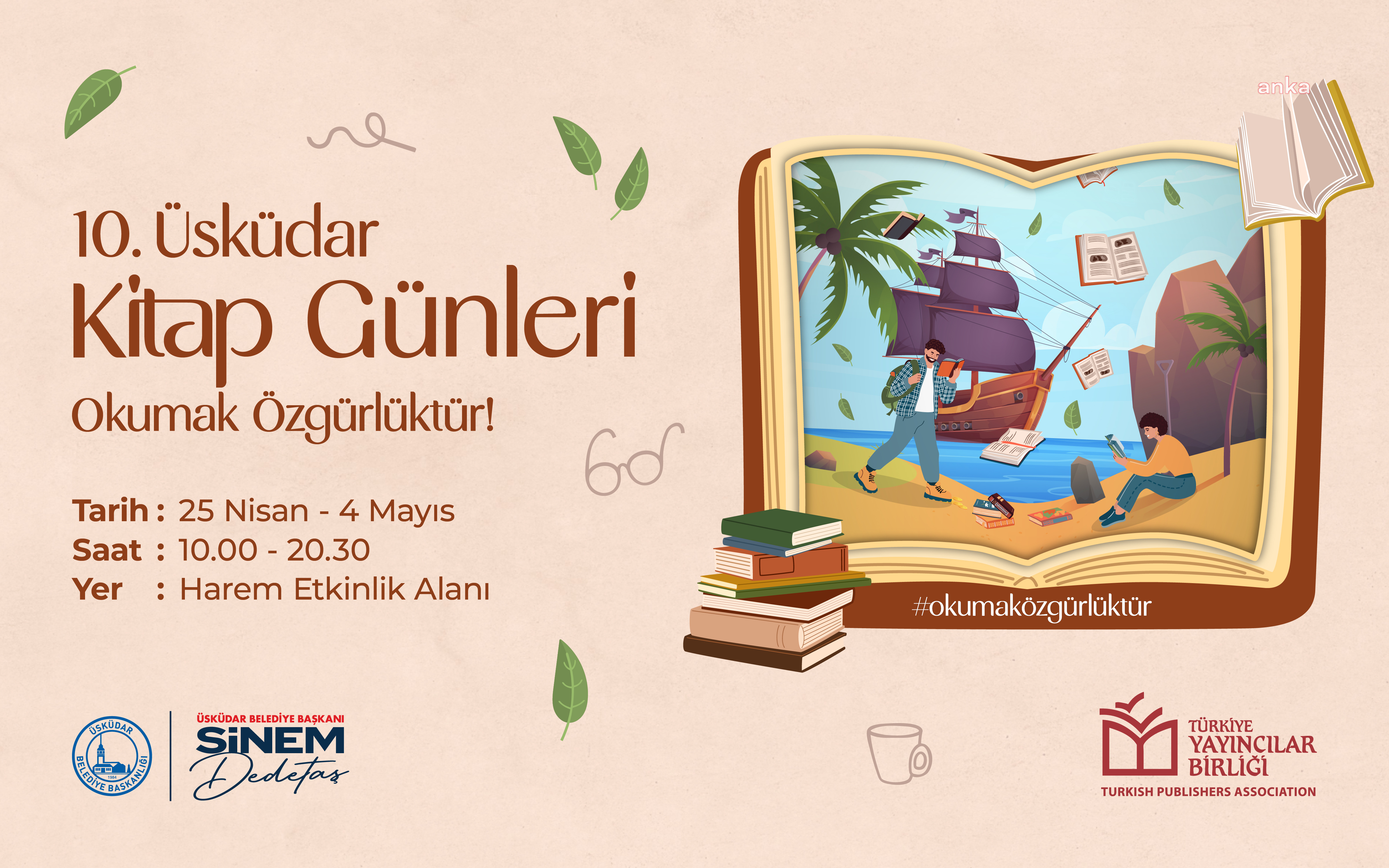 Üsküdar Belediyesi’nin “Okumak Özgürlüktür” sloganıyla 10’uncu Üsküdar Kitap Günleri başlıyor
