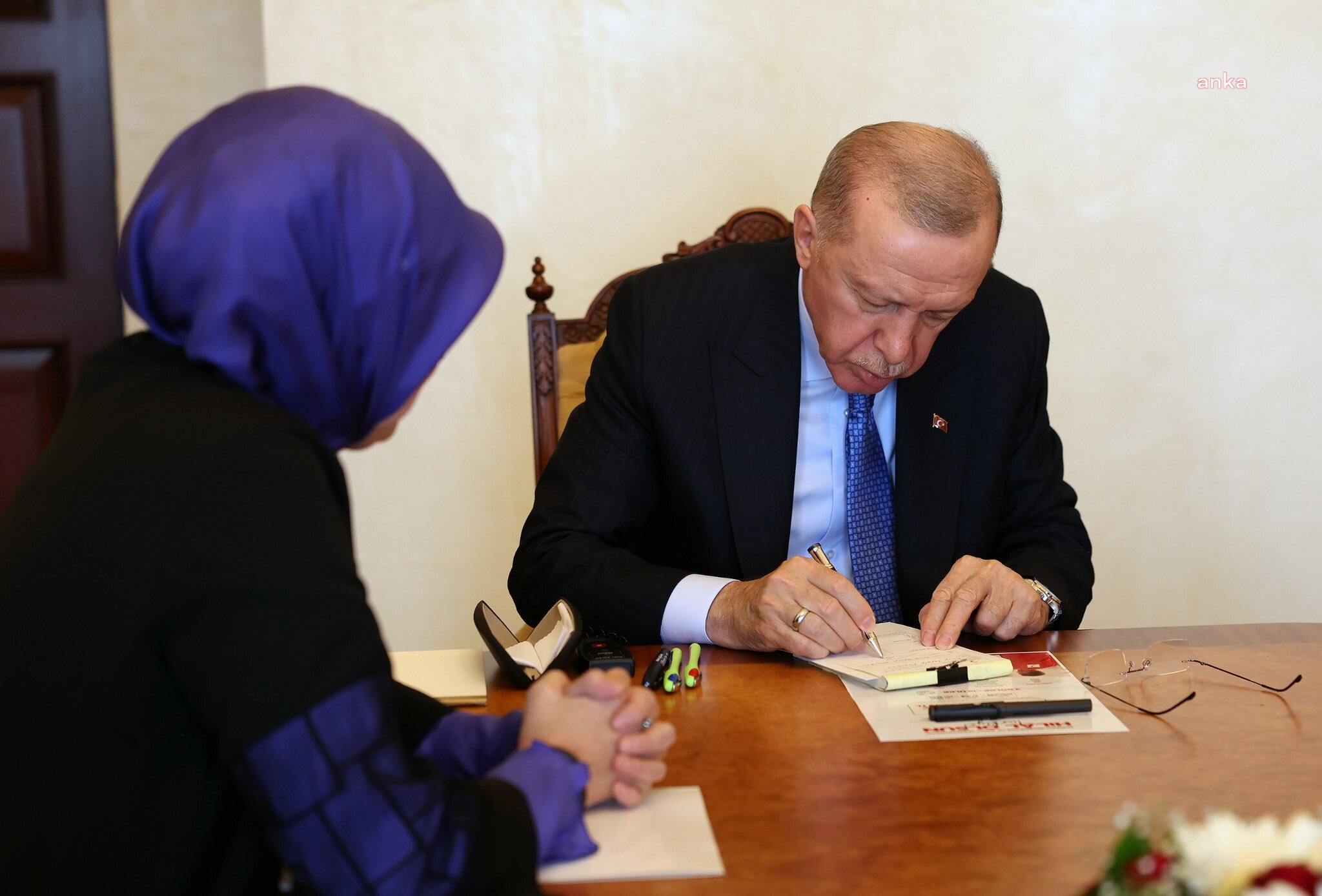 Cumhurbaşkanı Erdoğan, Kızılay Genel Başkanı Fatma Meriç Yılmaz'ı kabul etti