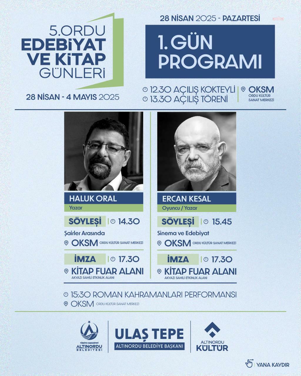 “5. Ordu Edebiyat ve Kitap Günleri”, 28 Nisan’da başlıyor