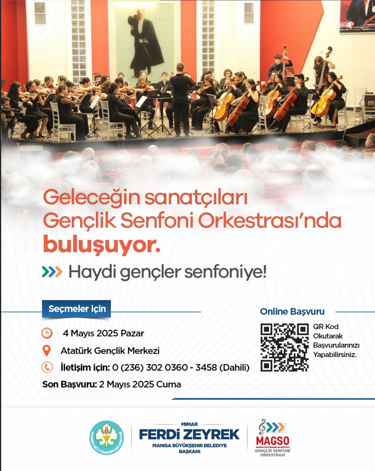 Manisa Büyükşehir Belediyesi Gençlik Senfoni Orkestrası kuruluyor