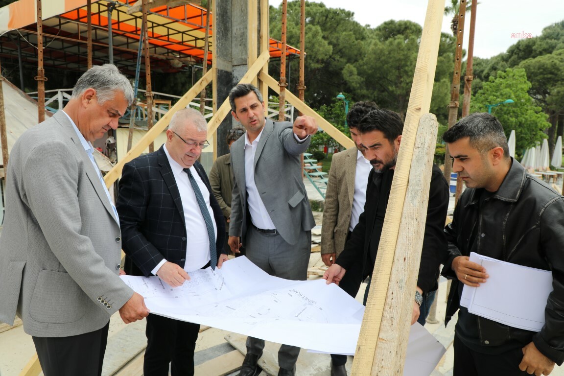 Edremit Belediye Başkanı Ertaş, yapımı devam eden Kent Lokantası'nda incelemelerde bulundu