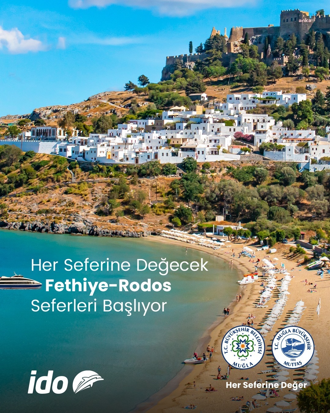 Muğla Büyükşehir Belediyesi, Rodos Adası'na deniz otobüsü seferleri başlatıyor