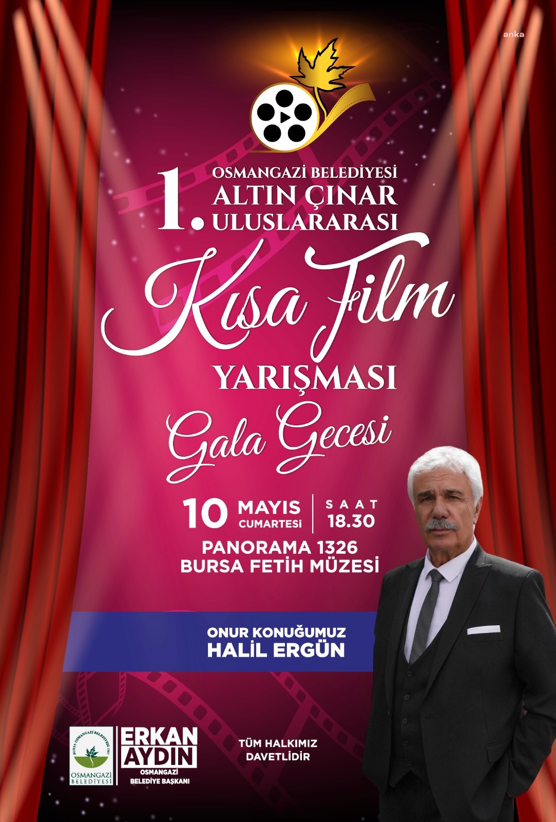 Osmangazi Belediyesi'nin düzenlediği 1'inci Altın Çınar Uluslararası Kısa Film Yarışması’nda gala heyecanı