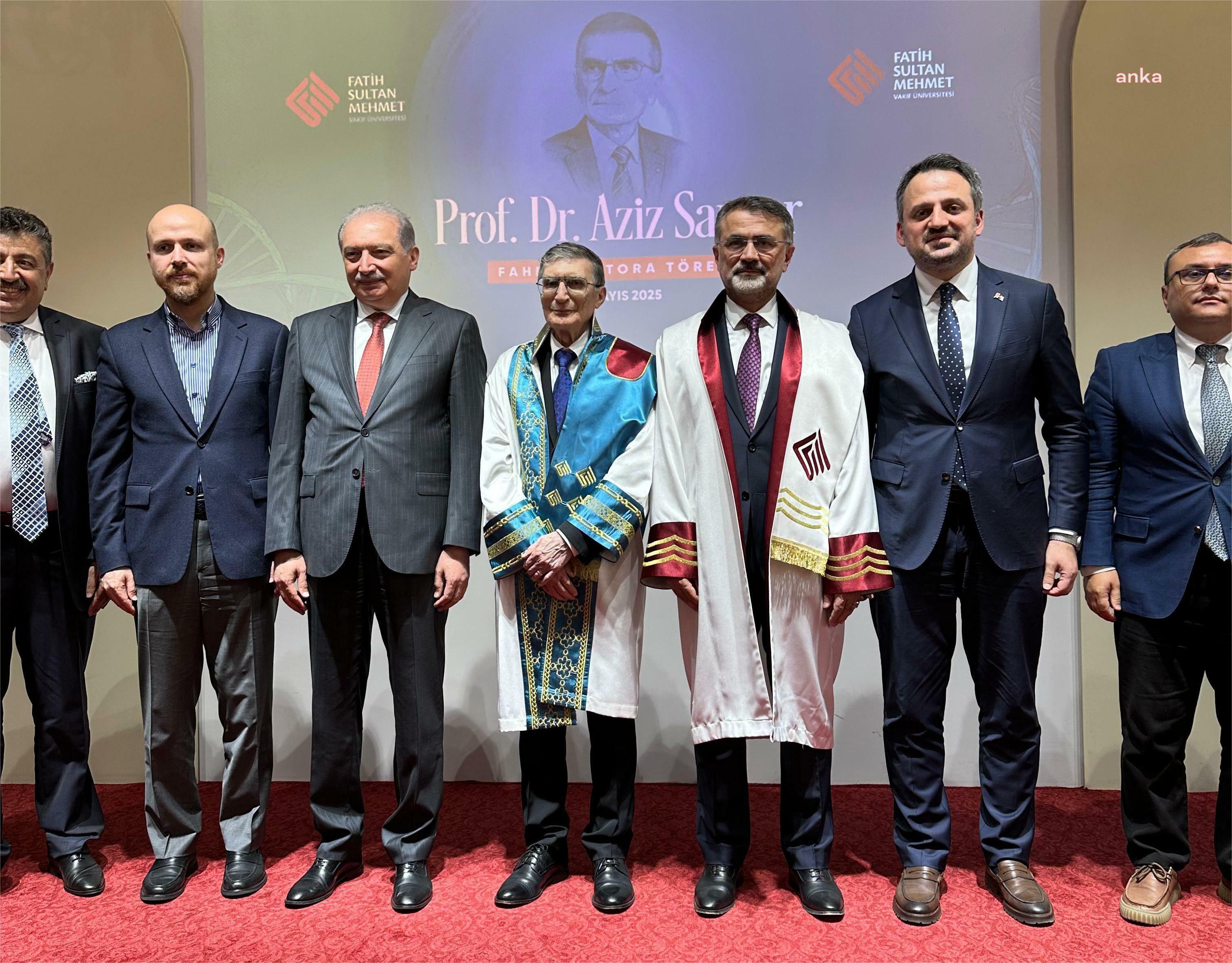 Prof. Dr. Aziz Sancar'a Fatih Sultan Mehmet Vakıf Üniversitesi tarafından fahri doktora beratı verildi