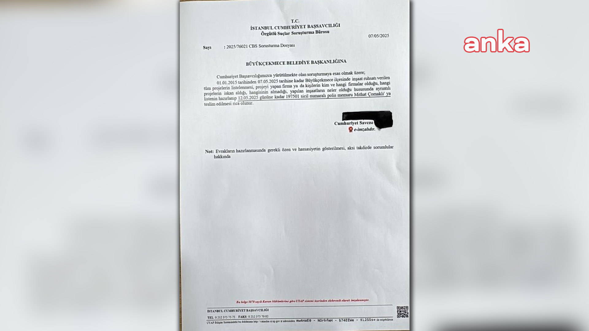 Bülent Tezcan: "İstanbul Cumhuriyet  Başsavcılığı Büyükçekmece’deki son 10 yıllık inşaat projelerinin sahiplerinin listesini talep etti"