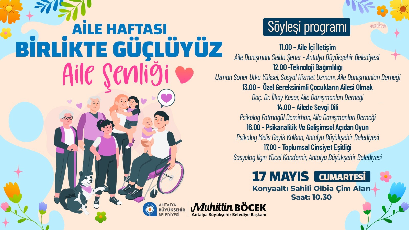 Antalya Büyükşehir Belediyesi’nden Aile Haftası’na özel program