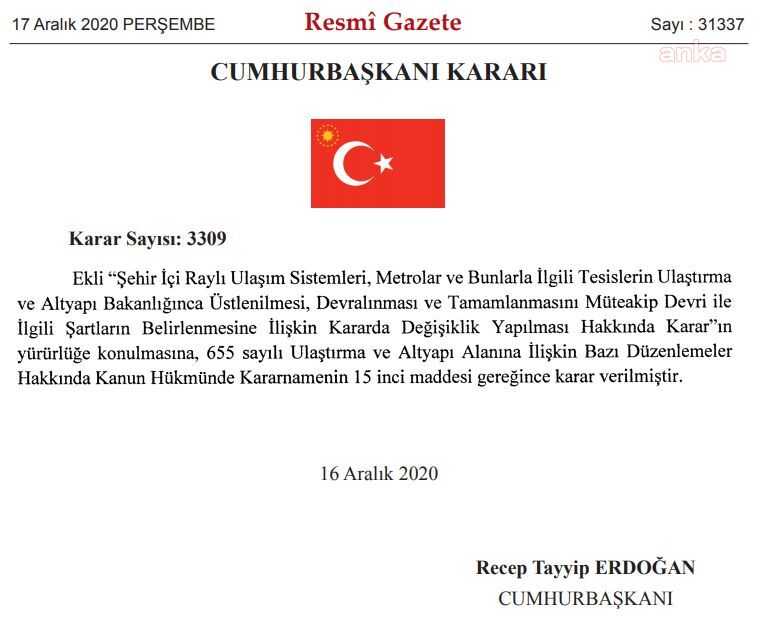 CUMHURBAŞKANLIĞI KARAR VERDİ; ULAŞTIRMA BAKANLIĞI ÇAMLICA CAMİİ’NİN METROSUNU ÜSTLENDİ