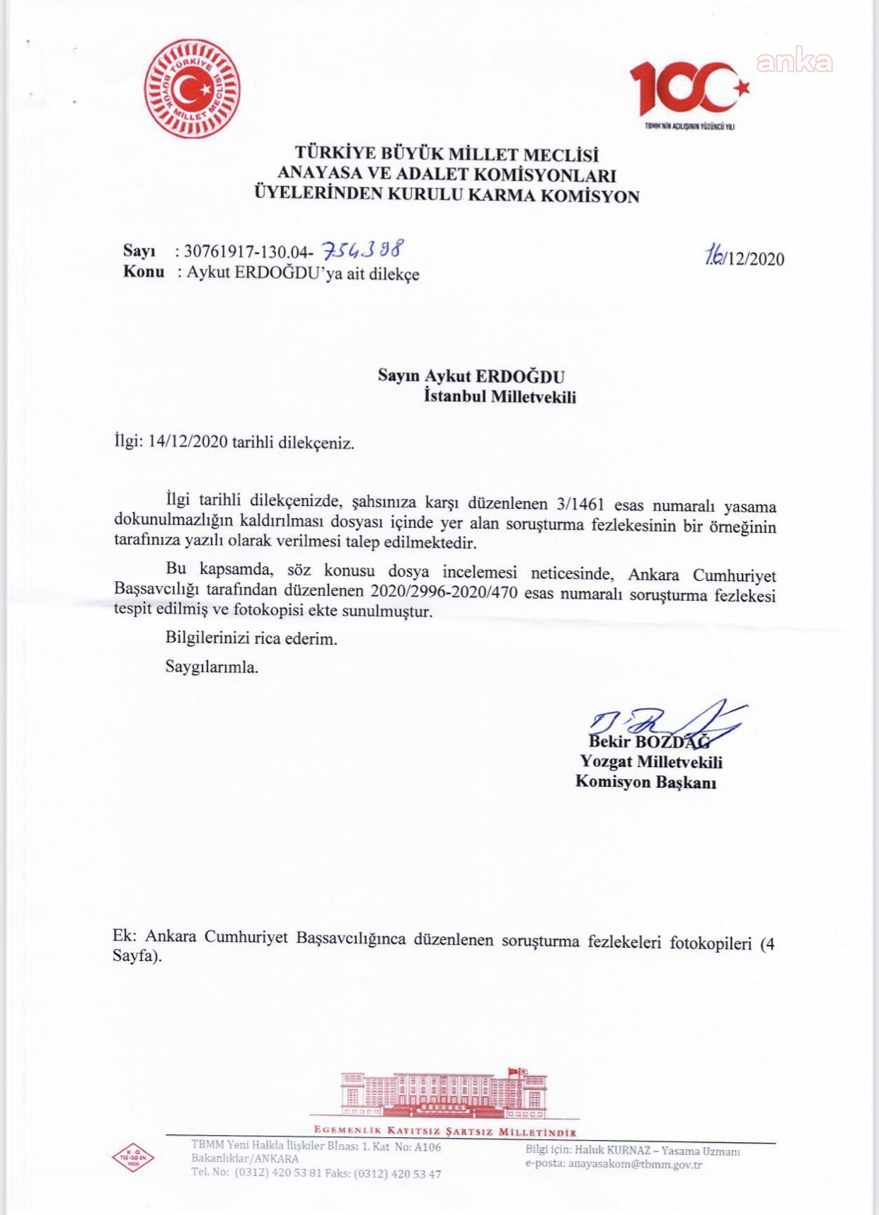 CHP’Lİ ERDOĞDU HAKKINDA DOLAR FEZLEKESİ
