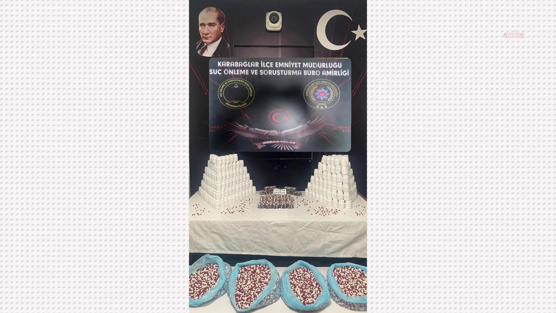 İzmir’deki uyuşturucu operasyonunda 46 binden fazla sentetik ecza maddesi ele geçirildi