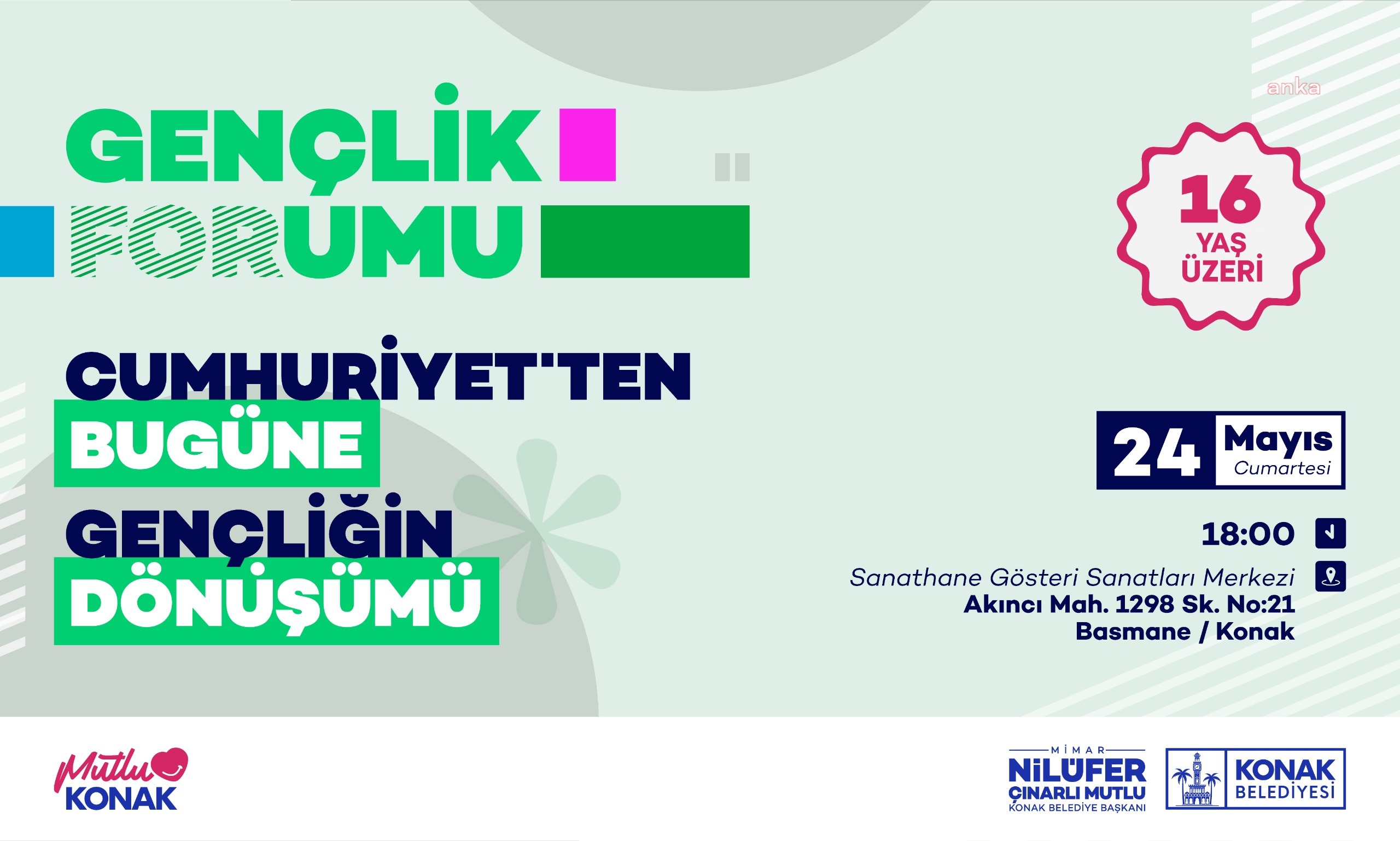 Konak Belediye Başkanı Nilüfer Çınarlı Mutlu’dan Gençlik Forumu’na davet