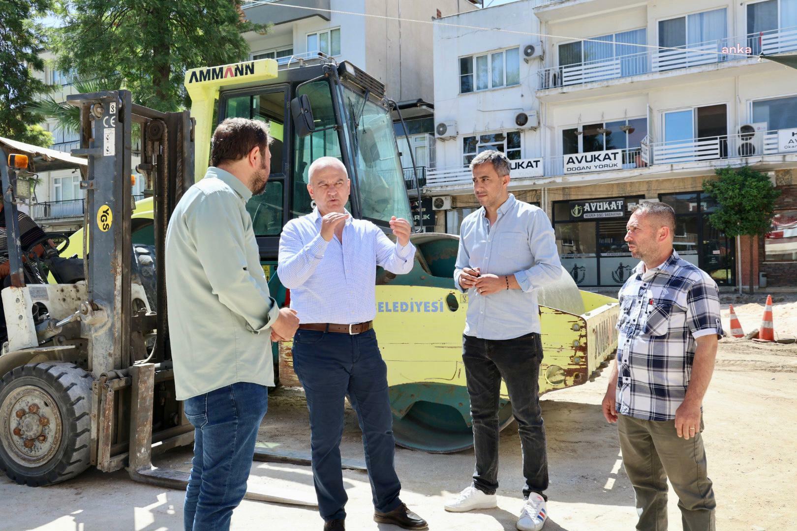 Çine Belediye Başkanı Kıvrak, devam eden yol yapım çalışmalarını inceledi