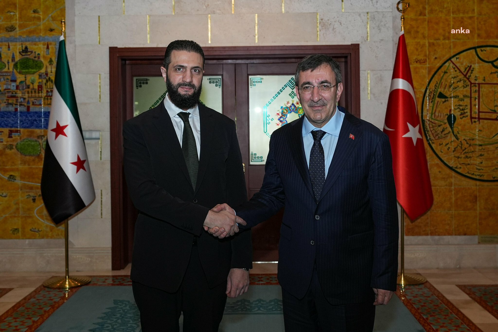 Cumhurbaşkanı Yardımcısı Yılmaz, Suriye Cumhurbaşkanı Ahmed Şara ile görüştü