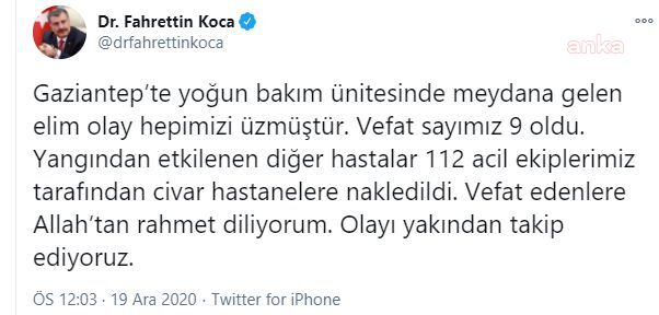 GAZİANTEP’TEKİ PATLAMADA ÖLEN SAYISI 9’A ÇIKTI