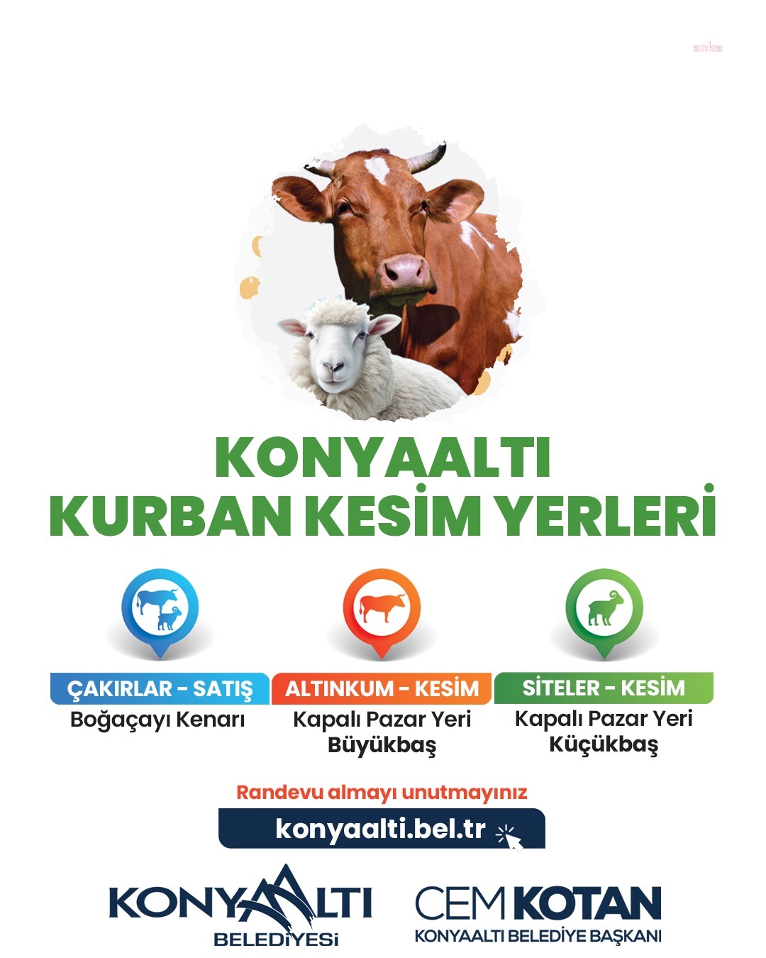 Konyaaltı Belediyesi'nden iki noktada kurban kesim desteği