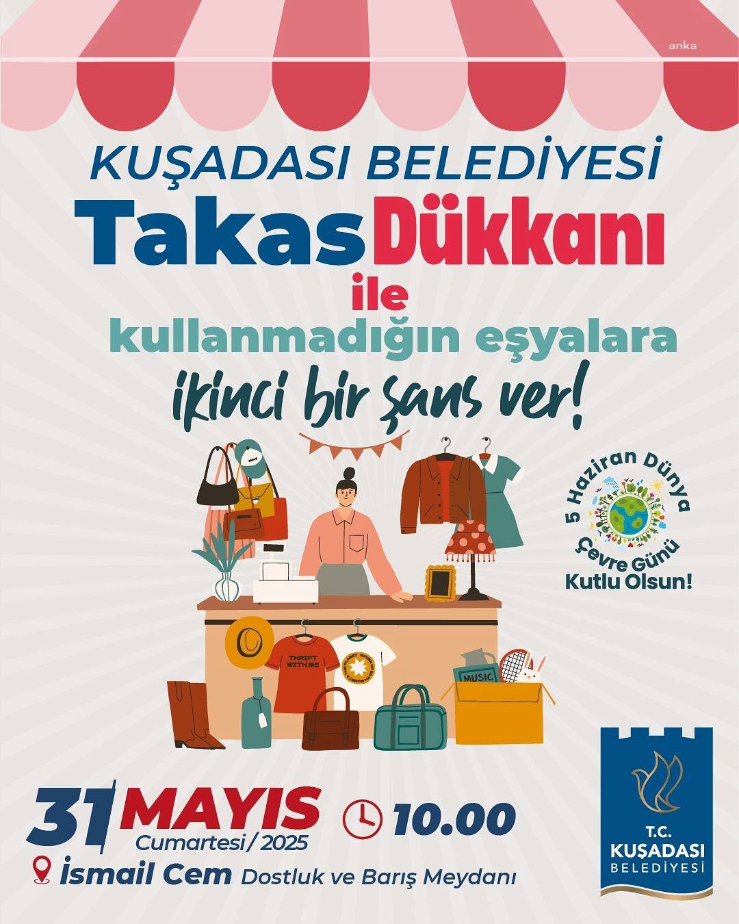 Kuşadası Belediyesi'nden Dünya Çevre Günü’nde "Swap Shop Kuşadası" etkinliği