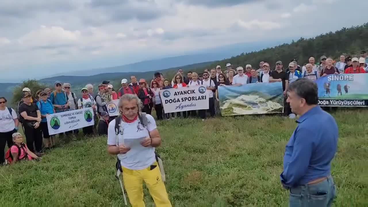 Sinop Doğa Yürüyüşü kulüplerinden maden sahası yapılmak istenen Boyabat'a yürüme eylemi