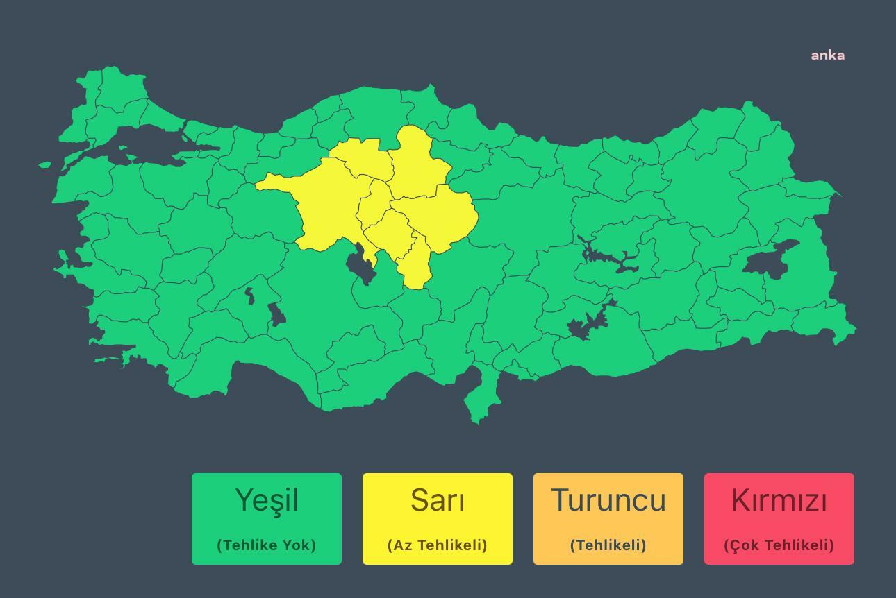 İçişleri Bakanlığı'ndan yağışlara ilişkin açıklama: 7 ilimiz için sarı uyarı verilmiştir