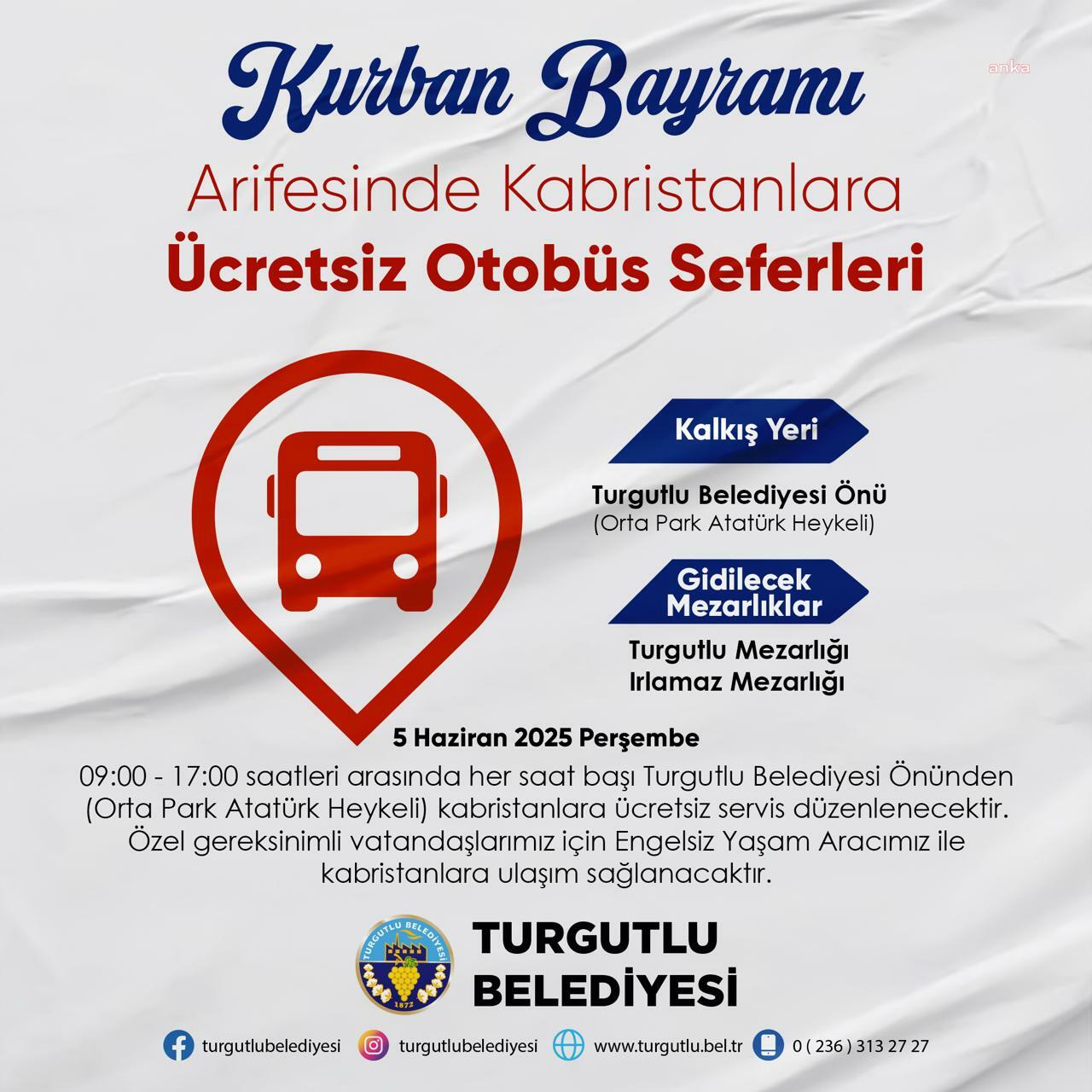 Turgutlu Belediyesi'nden mezarlıklara ücretsiz ulaşım desteği