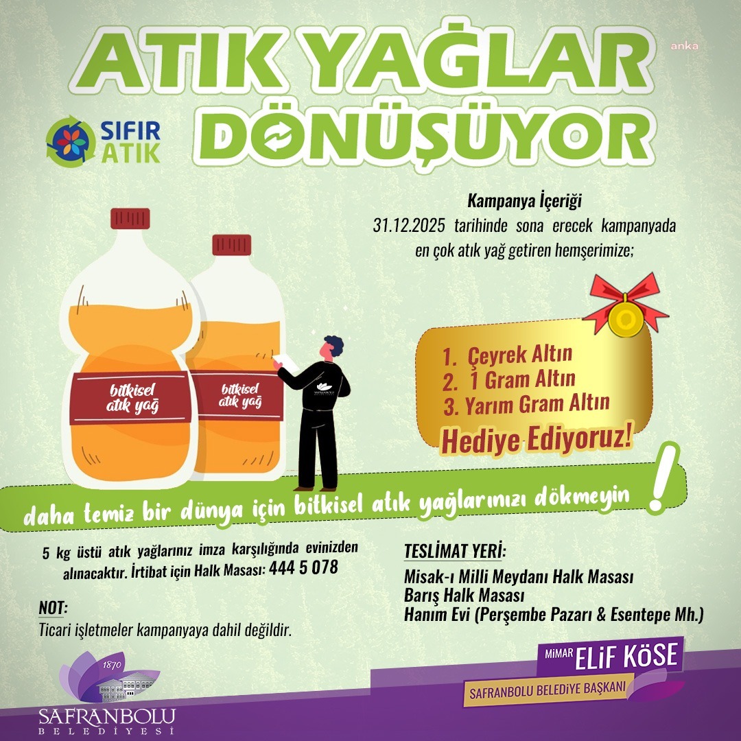 Safranbolu’da atık yağlar altına dönüşüyor