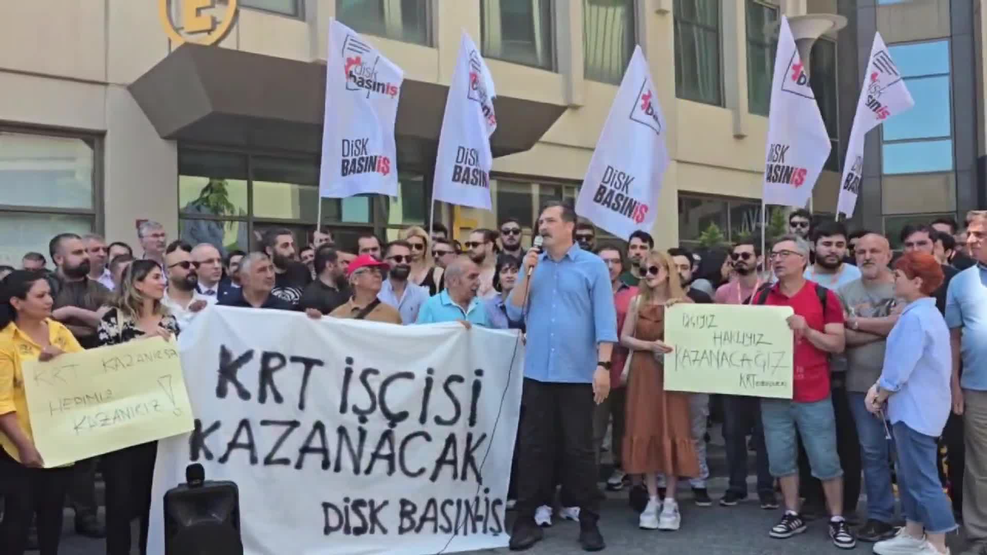 TİP Genel Başkanı Baş, direnişteki KRT emekçilerini ziyaret etti: ''Mücadeleleri mücadelemizdir, hep birlikte başaracağız''