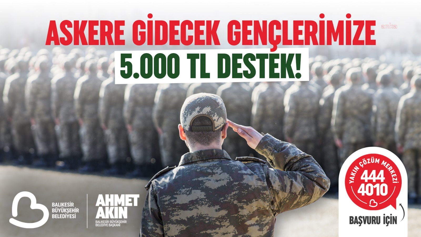 Balıkesir Büyükşehir Belediyesi'nden askere gidecek gençlere 5 bin TL destek