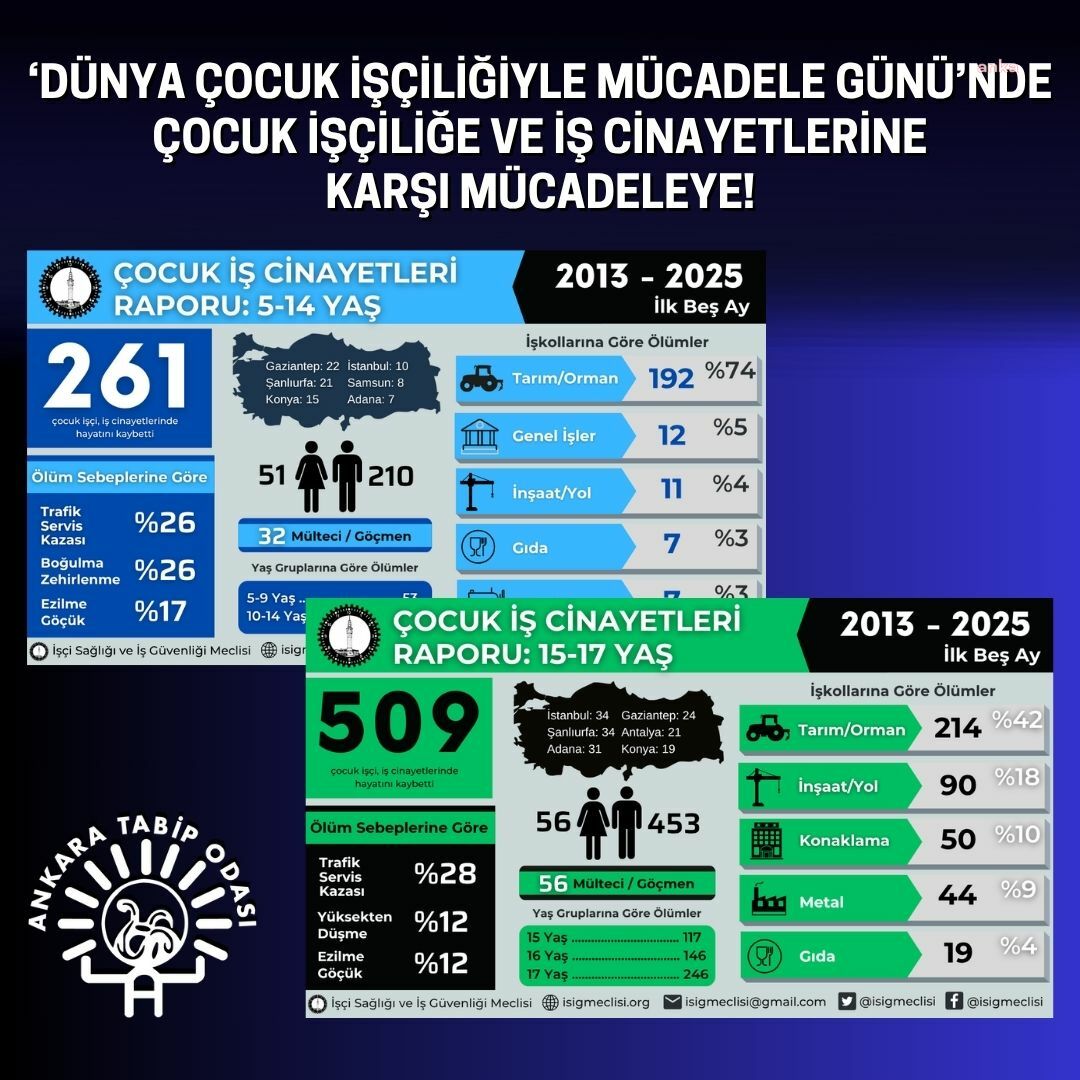 Dünya Çocuk İşçiliğiyle Mücadele Günü...Ankara Tabip Odası: “Çocuk işçilik yasaklanmalı”