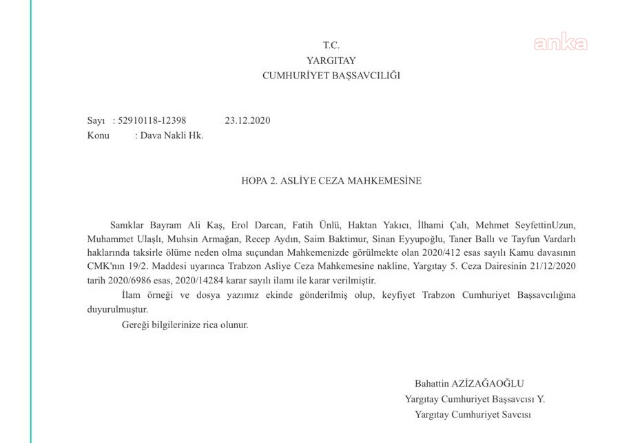 METİN LOKUMCU DAVASI, DURUŞMAYA SAATLER KALA TRABZON'A TAŞINDI