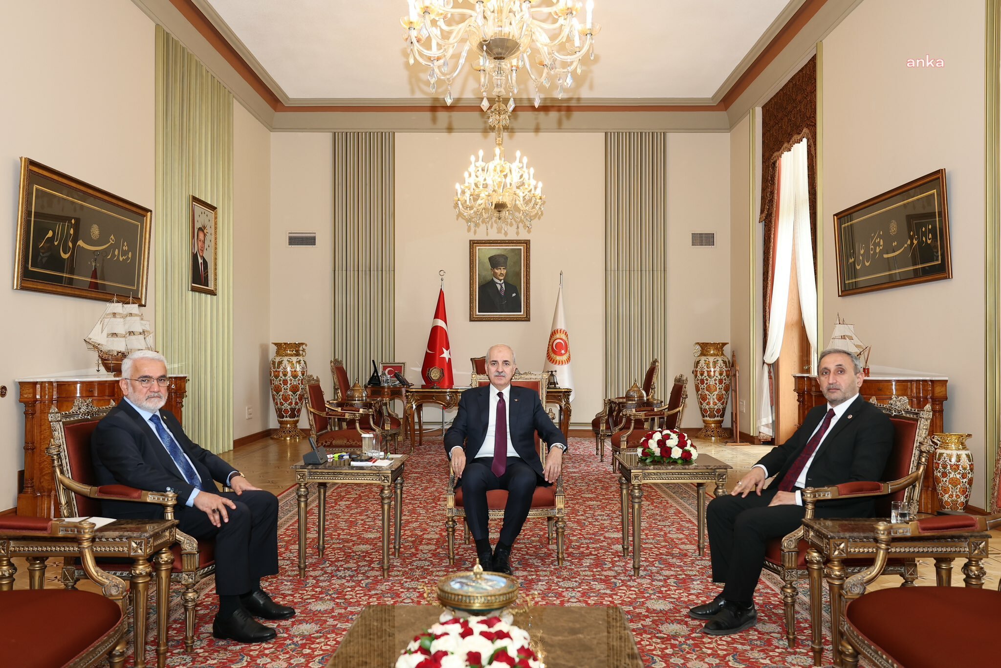 TBMM Başkanı Kurtulmuş, HÜDA PAR Genel Başkanı Zekeriya Yapıcıoğlu'nu kabul etti