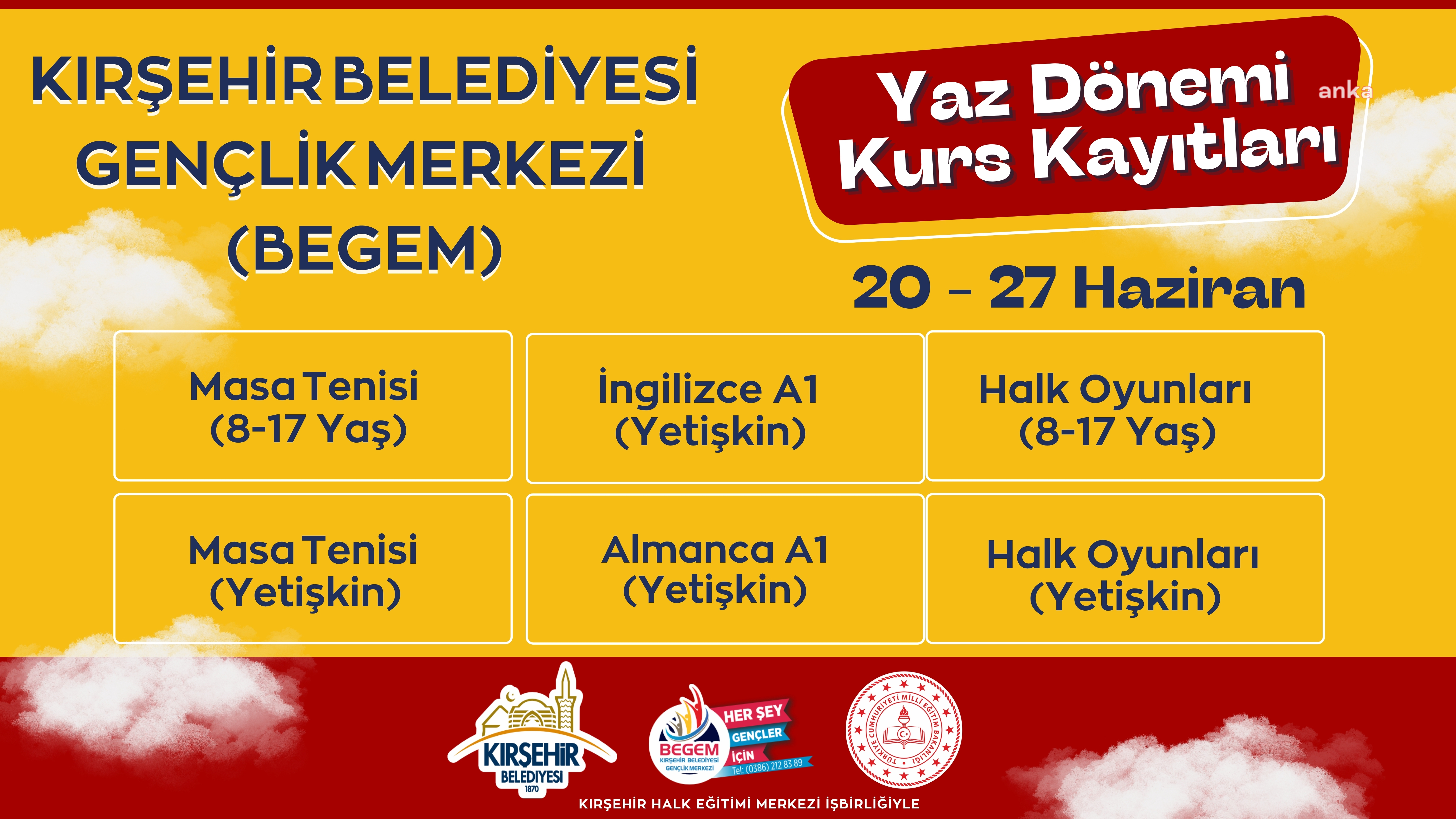 Kırşehir'de yaz kursuna kayıtlar yarın başlayacak