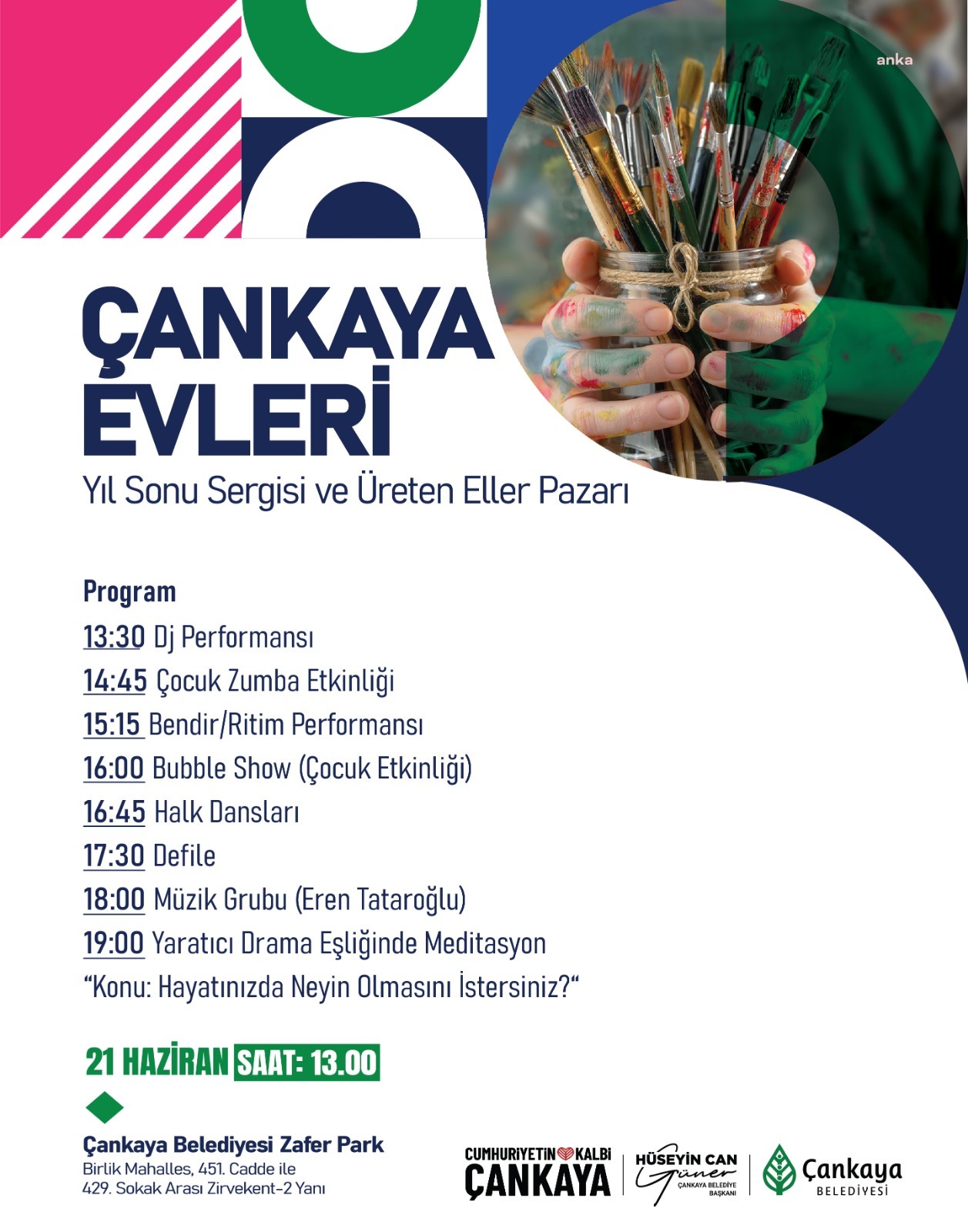 Çankaya Evleri Yıl Sonu Sergisi ve Üreten Eller Pazarı, 21 Haziran'da açılıyor