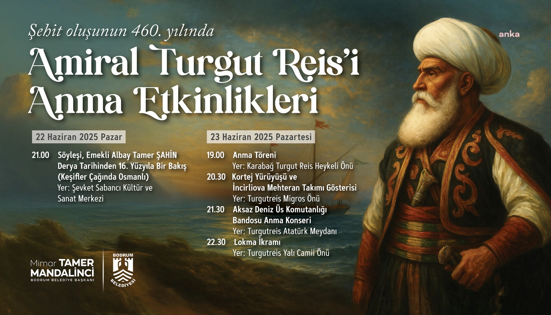 Bodrum’da Turgut Reis anılacak