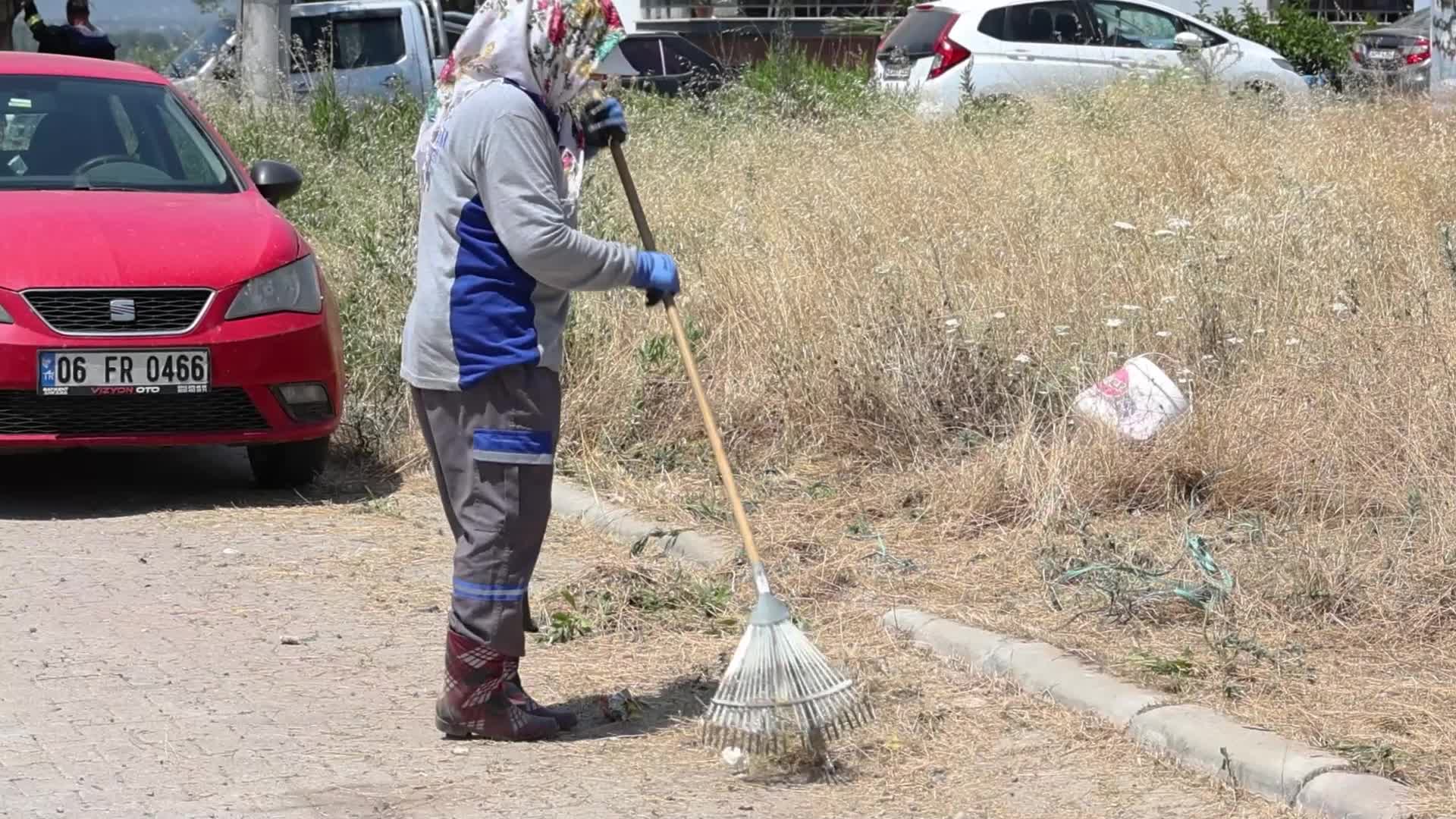 Bodrum'da ot temizliği ve budama çalışmaları sürüyor
